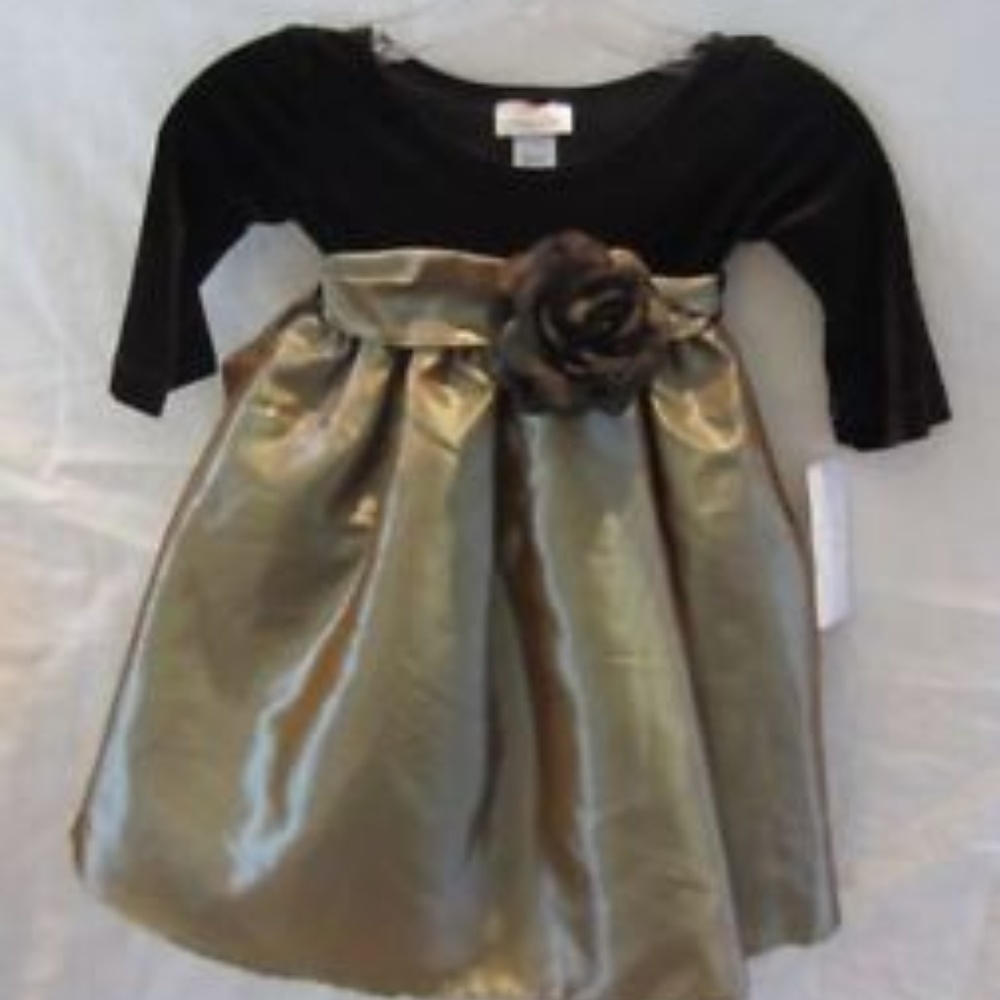 NWT Flower Girls Dress Wedding Party sz 2 Gold